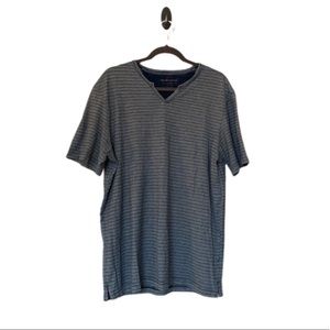 Weatherproof Vintage Mens T Shirt Large V Neck Cotton Short Sleeve Blue Gray
